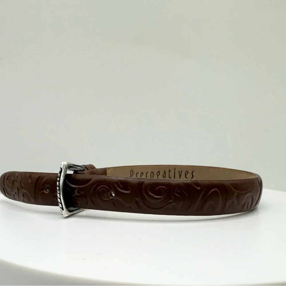 Prerogatives Brown Tooled Leather Bracelet